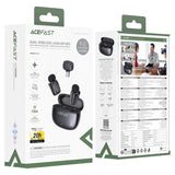 Casti Acefast Wireless Lavalier Microphones (R2), Type-C, 360°, Noise Reduction, Dual-mic Rec, 300mAh, Ultra-low Latency, Negru