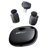 Casti Acefast Wireless Lavalier Microphones (R2), Type-C, 360°, Noise Reduction, Dual-mic Rec, 300mAh, Ultra-low Latency, Negru