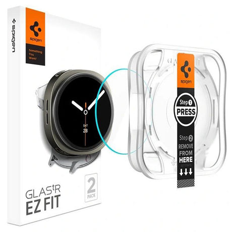 Accesoriu smartwatch Spigen (set de 2) Glas.tR EZ Fit (AGL09874) compatibil cu Samsung Galaxy Watch8 40mm, Transparent