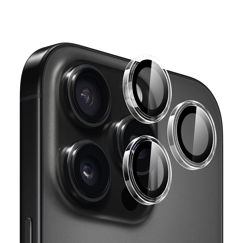 Folie de protectie Blueo Original Metal Frame Lens compatibil cu iPhone 16 Pro / iPhone 16 Pro Max, Transparent