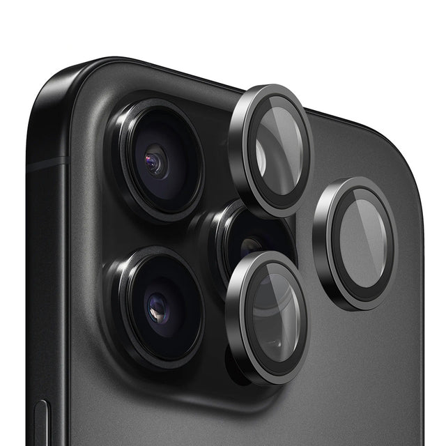 Folie de protectie Blueo Original Metal Frame Lens compatibil cu iPhone 14 Pro / iPhone 14 Pro Max, Negru