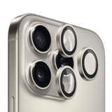Folie de protectie Blueo Original Metal Frame Lens compatibil cu iPhone 16 Pro / iPhone 16 Pro Max, Natural Titanium