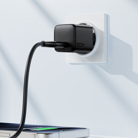 Incarcator Acefast (A117), 1xUSB-C, 20W, GaN, Negru