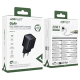 Incarcator Acefast (A117), 1xUSB-C, 20W, GaN, Negru