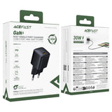 Incarcator Acefast (A118), USB-C, 30W, GaN, Negru