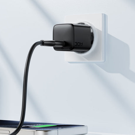 Incarcator Acefast (A118), USB-C, 30W, GaN, Negru