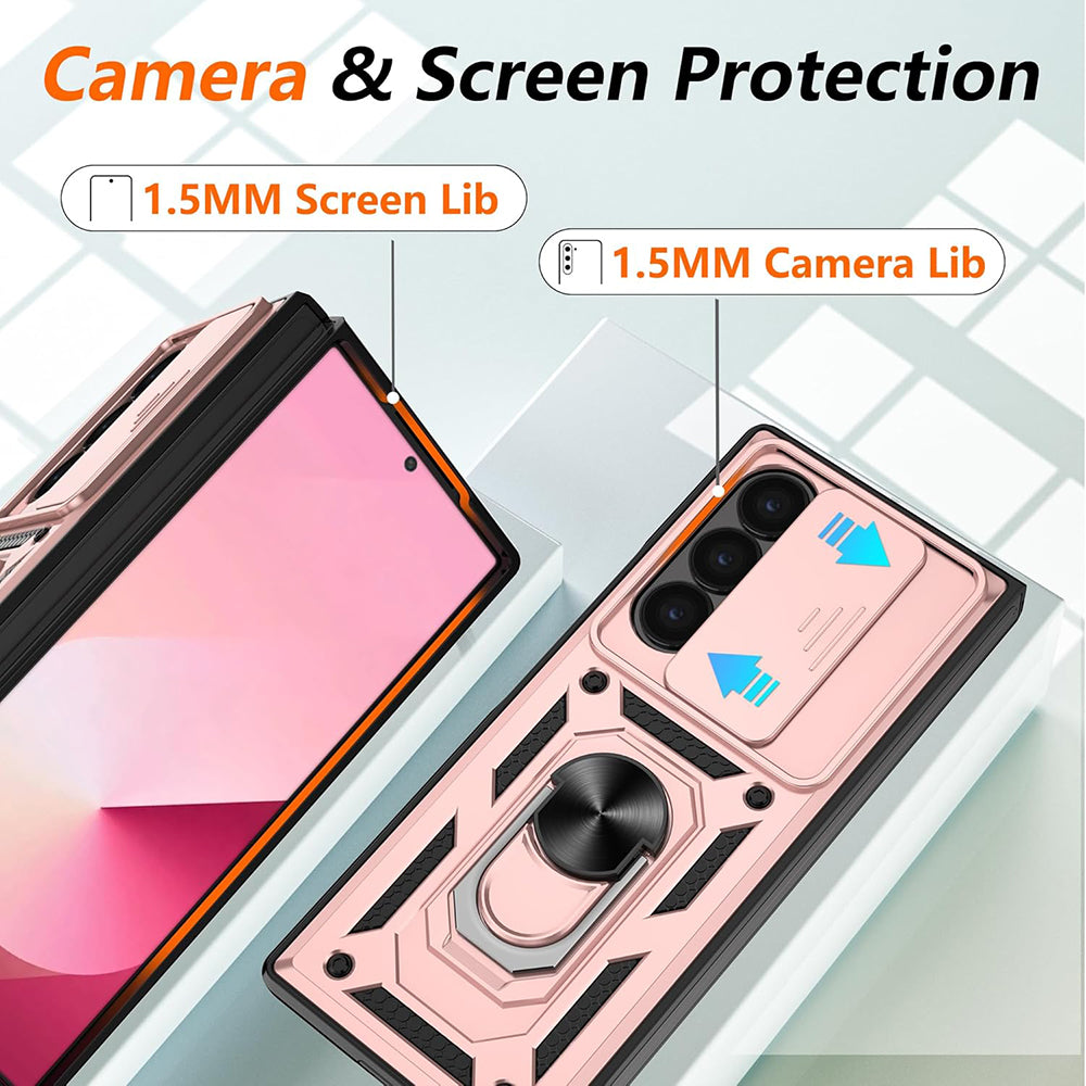 Husa de protectie Techsuit CamShield Series compatibil cu Samsung Galaxy Z Fold7, Roz Auriu