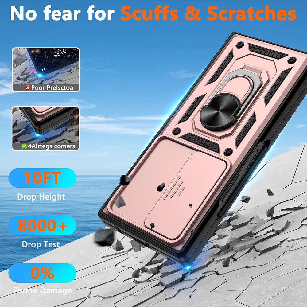 Husa de protectie Techsuit CamShield Series compatibil cu Samsung Galaxy Z Fold6, Roz Auriu