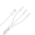 Cablu Blueo 3in1, USB to 2x Type-C, Lightning, Fast Charging, Nylon Braided, 60W, 1.2m, Alb