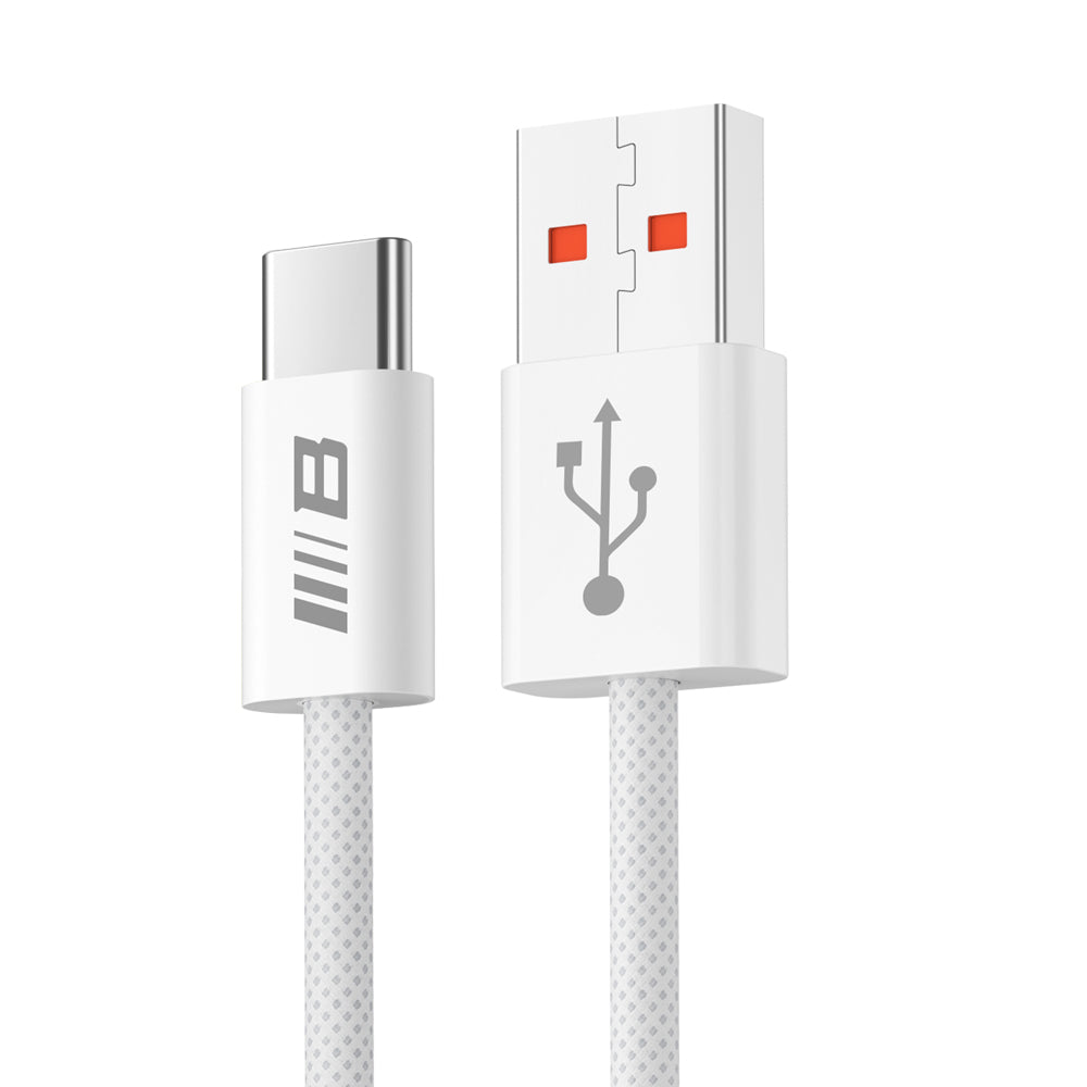 Cablu Blueo Data Cable, USB-A to Type-C, Braided, Fast Charging, 6A, 1.5m, Alb