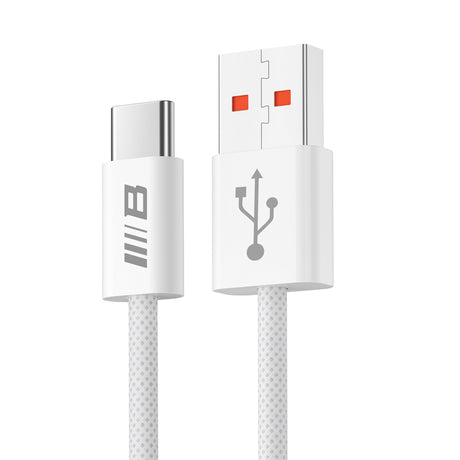 Cablu Blueo Data Cable, USB-A to Type-C, Braided, Fast Charging, 6A, 1.5m, Alb