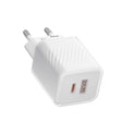 Incarcator Blueo Dual Port, 1x USB, 1x Type-C, GaN Technology, Fast Charge, Elegant Finish, PD3.0, 35W, Alb
