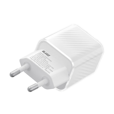 Incarcator Blueo Dual Port, 1x USB, 1x Type-C, GaN Technology, Fast Charge, Elegant Finish, PD3.0, 35W, Alb