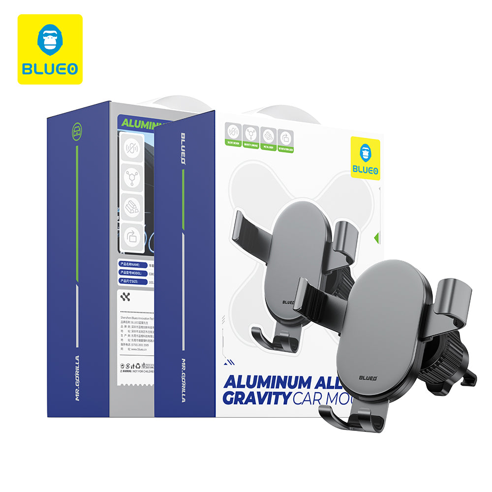 Suport Blueo Gravity, for Air Vent, Firm Clamping, Widely Applicable, Elegant Design, Aluminum Alloy, Negru