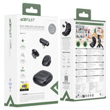Casti Acefast Wireless Lavalier Microphones (R1), Type-C, 360° Pickup Range, Noise Reduction, 750mAh, Ultra-low Latency, Negru