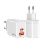 Incarcator Techsuit Duonix20W (CH2), Type-C, USB, Dual Travel Charger 20W, Alb
