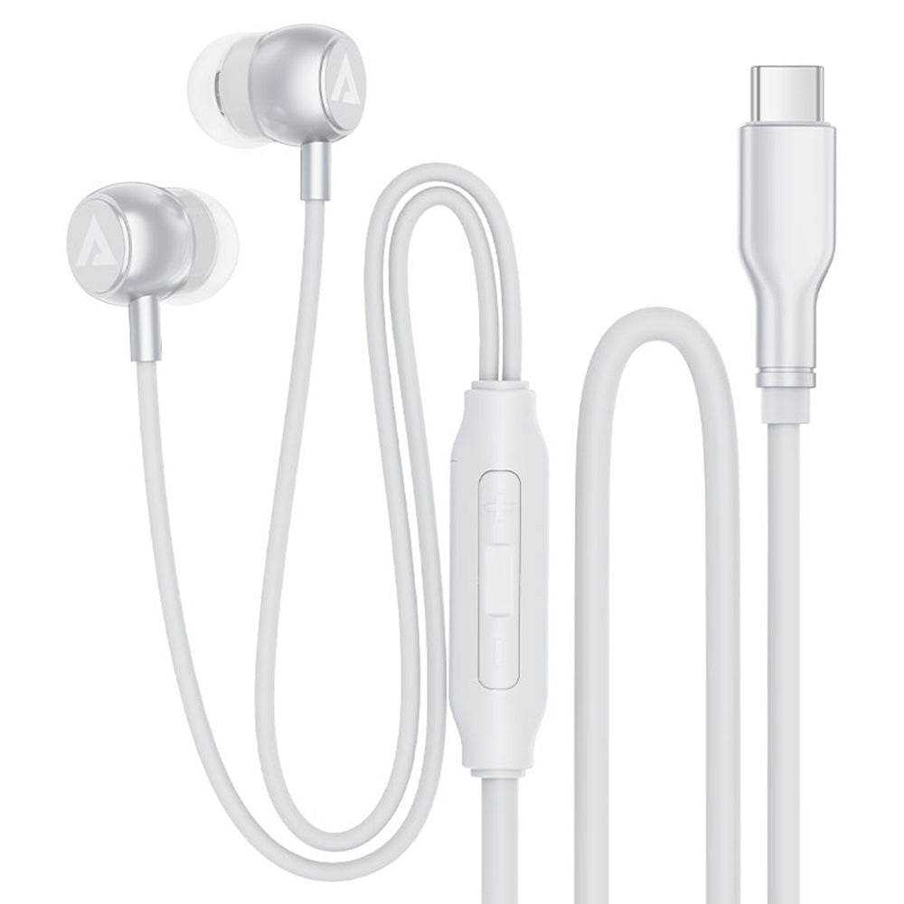 Casti Acefast Wired Earphones (L8), Type-C, In-ear Design, with Microphone, Control Remote, Flexible, Silicone, 1.2m, Negru