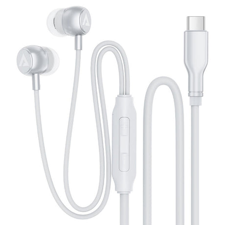 Casti Acefast Wired Earphones (L8), Type-C, In-ear Design, with Microphone, Control Remote, Flexible, Silicone, 1.2m, Negru
