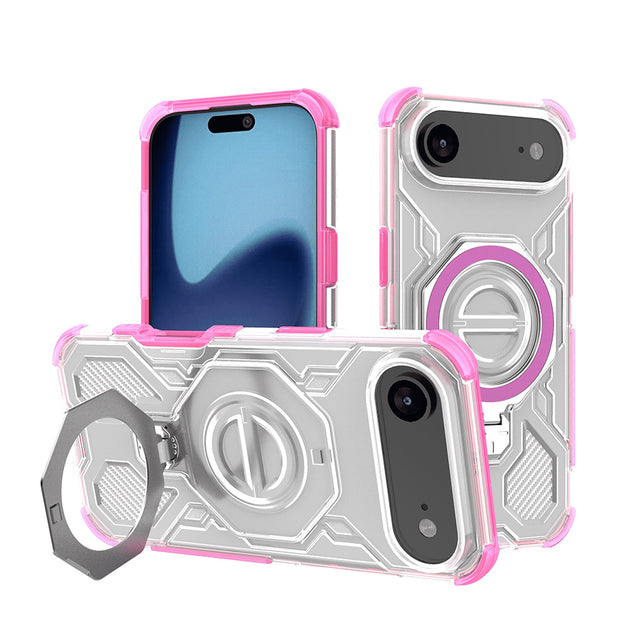 Husa de protectie Techsuit Carbon Shield PRO compatibil cu iPhone 17 Air, Roz Transparent