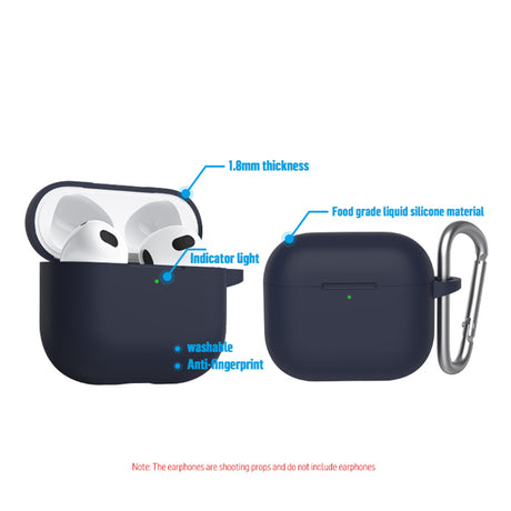 Casti Blueo Liquid Silicone Protect Case, for AirPods 3, Albastru Cer