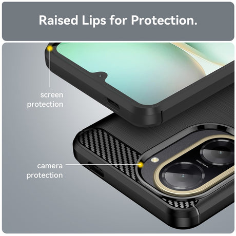 Husa de protectie Techsuit Carbon Silicone compatibil cu Xiaomi Redmi A5 4G (Regional), Negru