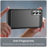 Husa de protectie Techsuit Carbon Silicone compatibil cu Samsung Galaxy S25 FE, Negru