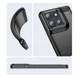 Husa de protectie Techsuit Carbon Silicone compatibil cu Motorola Moto G86, Negru