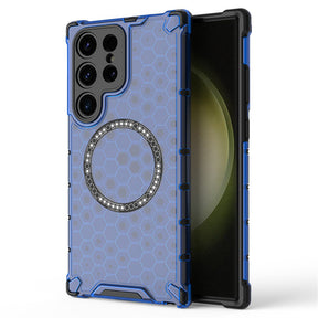 Husa de protectie Techsuit HoneyComb Shield MagSafe compatibil cu Samsung Galaxy S25 Ultra, Albastru