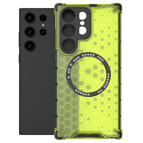 Husa de protectie Techsuit HoneyComb Shield MagSafe compatibil cu Samsung Galaxy S25 Ultra, Verde Lime