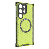 Husa de protectie Techsuit HoneyComb Shield MagSafe compatibil cu Samsung Galaxy S25 Ultra, Verde Lime