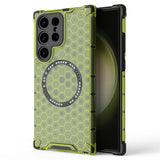 Husa de protectie Techsuit HoneyComb Shield MagSafe compatibil cu Samsung Galaxy S25 Ultra, Verde Lime