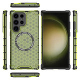 Husa de protectie Techsuit HoneyComb Shield MagSafe compatibil cu Samsung Galaxy S25 Ultra, Verde Lime