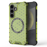 Husa de protectie Techsuit HoneyComb Shield MagSafe compatibil cu Samsung Galaxy S25, Verde Lime