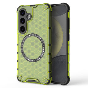Husa de protectie Techsuit HoneyComb Shield MagSafe compatibil cu Samsung Galaxy S25, Verde Lime