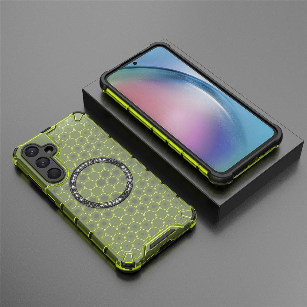Husa de protectie Techsuit HoneyComb Shield MagSafe compatibil cu Samsung Galaxy S25, Verde Lime