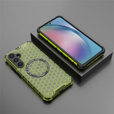 Husa de protectie Techsuit HoneyComb Shield MagSafe compatibil cu Samsung Galaxy S25, Verde Lime