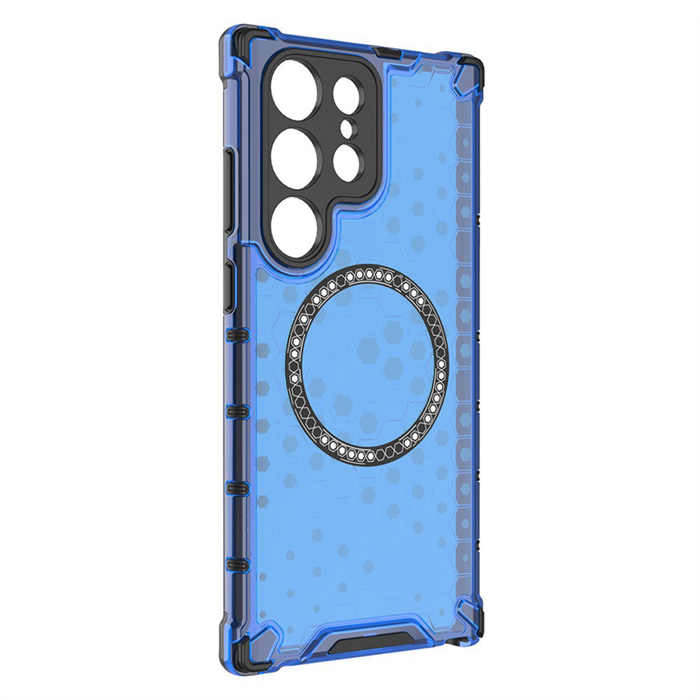 Husa de protectie Techsuit HoneyComb Shield MagSafe compatibil cu Samsung Galaxy S24 Ultra, Albastru