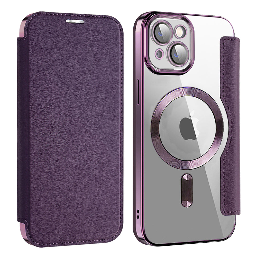 Husa de protectie Techsuit SmartMag Book compatibil cu iPhone 15 Plus, Mov