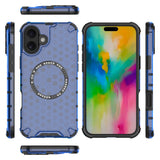 Husa de protectie Techsuit HoneyComb Shield MagSafe compatibil cu iPhone 16, Albastru