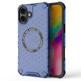 Husa de protectie Techsuit HoneyComb Shield MagSafe compatibil cu iPhone 16, Albastru