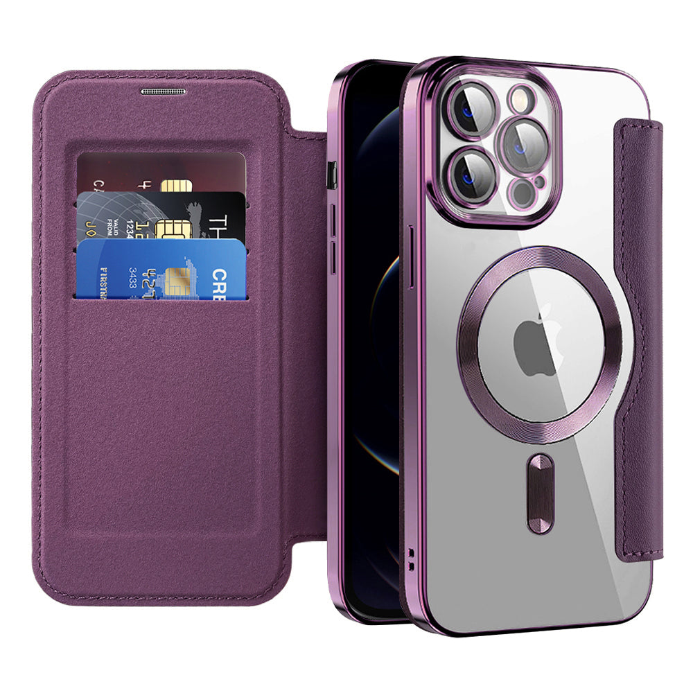 Husa de protectie Techsuit SmartMag Book compatibil cu iPhone 12 Pro, Mov