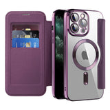 Husa de protectie Techsuit SmartMag Book compatibil cu iPhone 11 Pro Max, Mov
