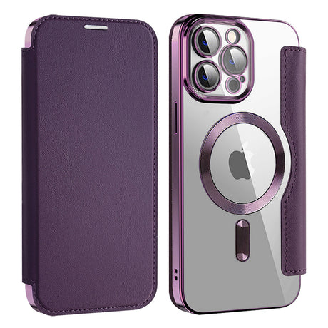 Husa de protectie Techsuit SmartMag Book compatibil cu iPhone 13 Pro Max, Mov