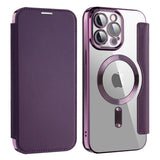 Husa de protectie Techsuit SmartMag Book compatibil cu iPhone 15 Pro, Mov