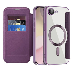 Husa de protectie Techsuit SmartMag Book compatibil cu iPhone 16e / iPhone 17e, Mov