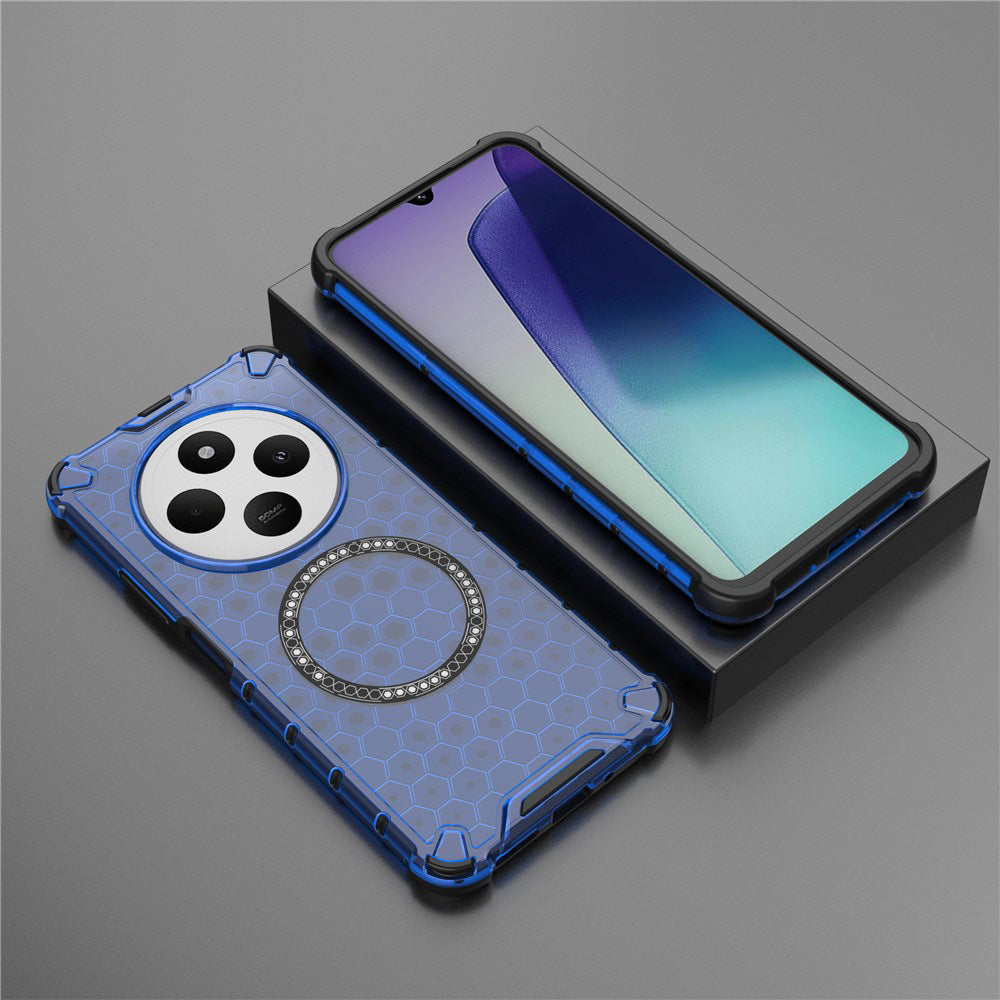 Husa de protectie Techsuit HoneyComb Shield MagSafe compatibil cu Xiaomi Redmi 14C / Poco C75, Albastru