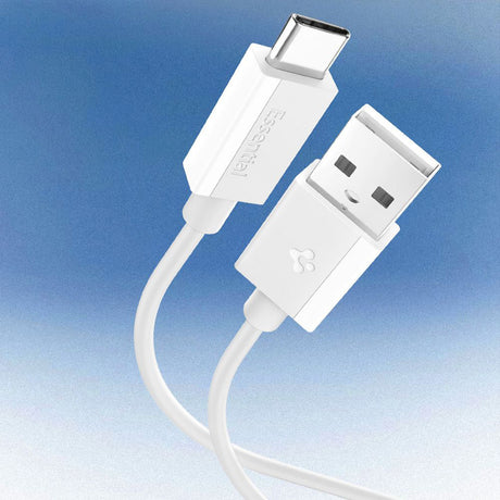 Cablu Spigen Essential EB6020AC (ACA08716), Fast Charging, USB to Type-C, 60W, 480Mbps, 2m, Alb
