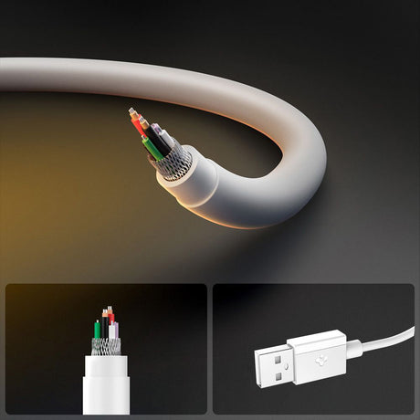Cablu Spigen Essential EB6020AC (ACA08716), Fast Charging, USB to Type-C, 60W, 480Mbps, 2m, Alb