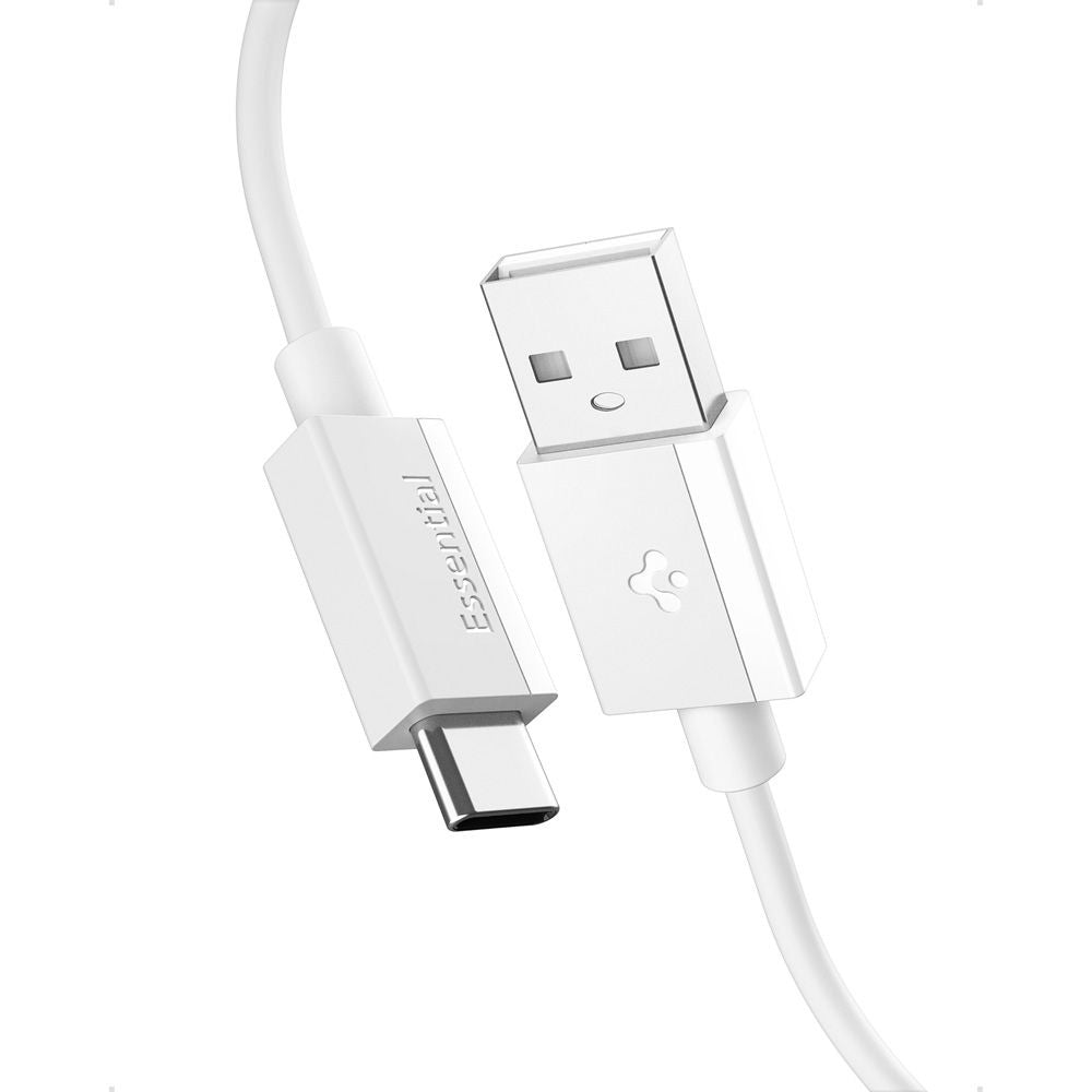 Cablu Spigen Essential EB6020AC (ACA08716), Fast Charging, USB to Type-C, 60W, 480Mbps, 2m, Alb