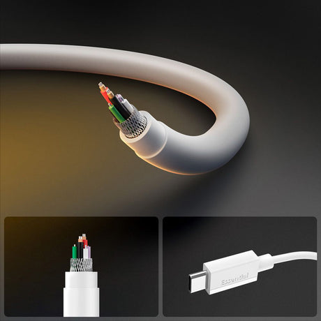 Cablu USB-C Spigen, 60 W, 2 m, alb